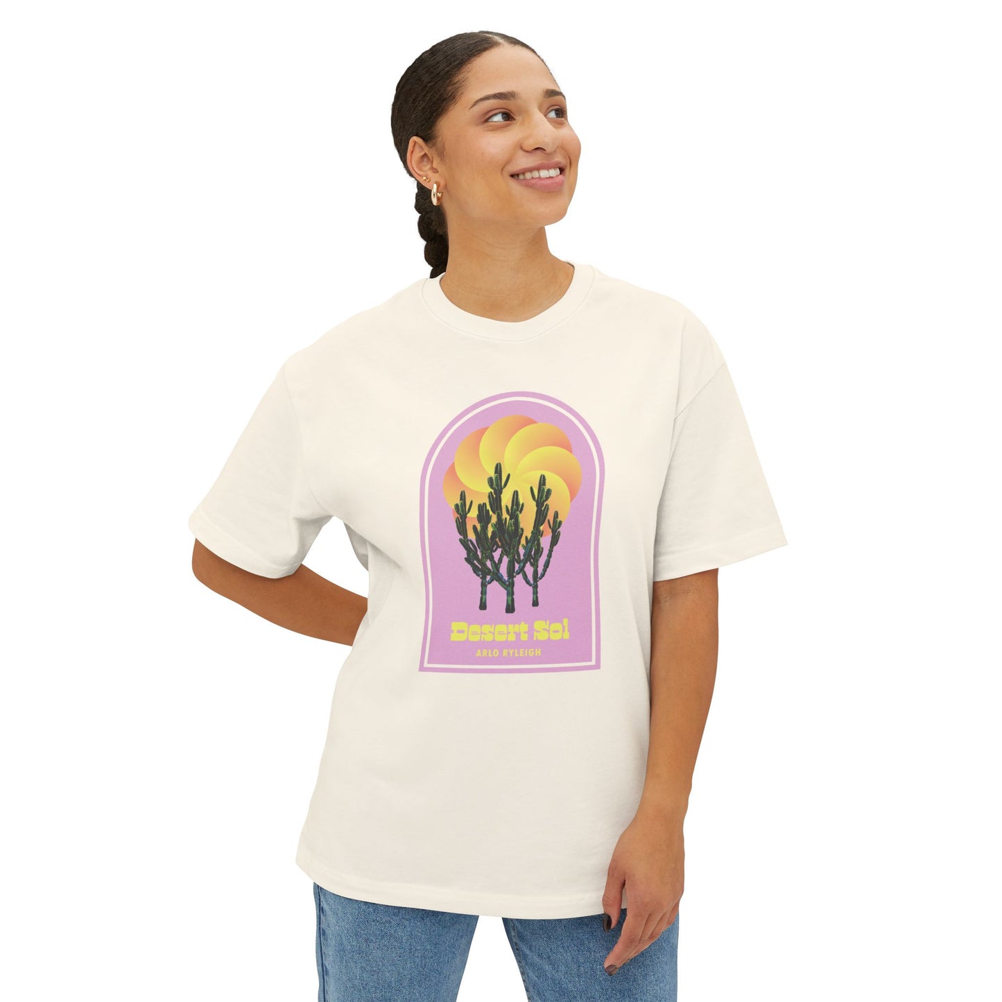 Women's Desert Sol, Natural - Oversized Boxy Tee