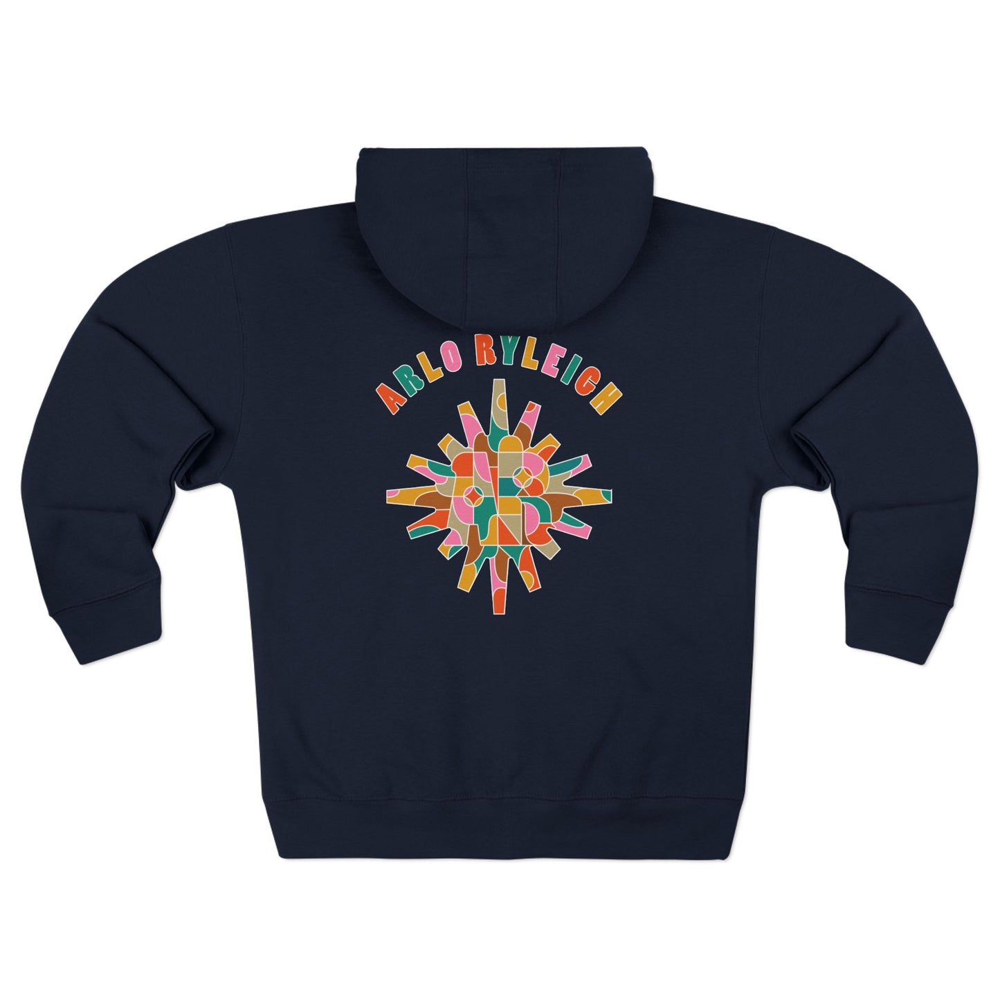 Women's AR Sunburst Stained Glass Zipped Hoodie, Navy