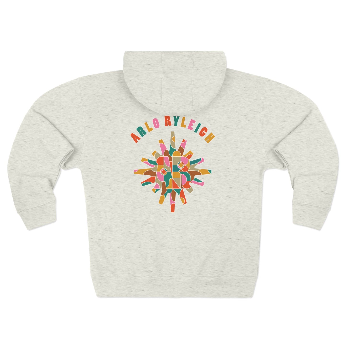 Women's AR Sunburst Stained Glass Zipped Hoodie, Oatmeal Heather