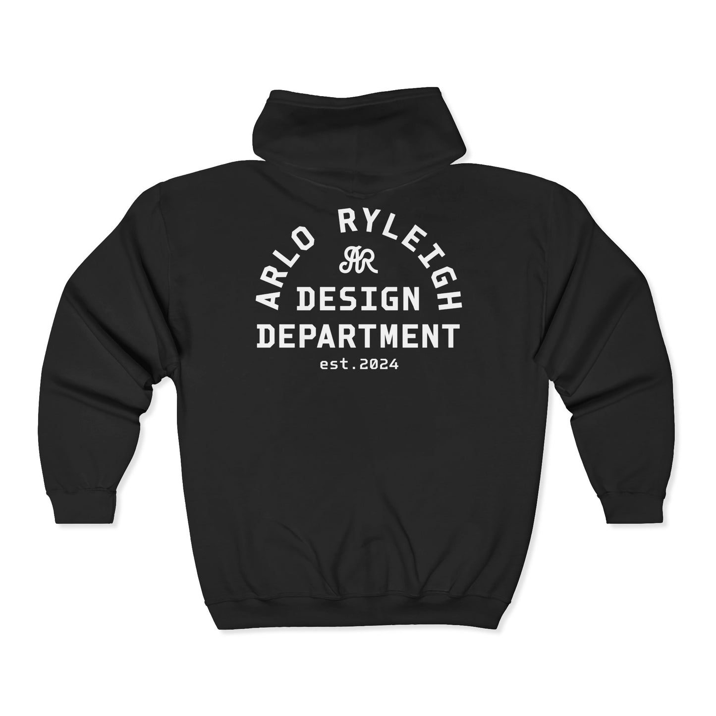 Unisex Arlo Ryleigh Design Department, Black & White, Zip-Up Hoodie