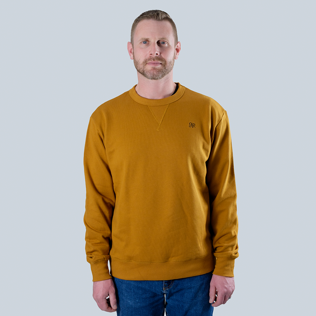 Original AR Monogram Embroidered Crewneck, Mustard