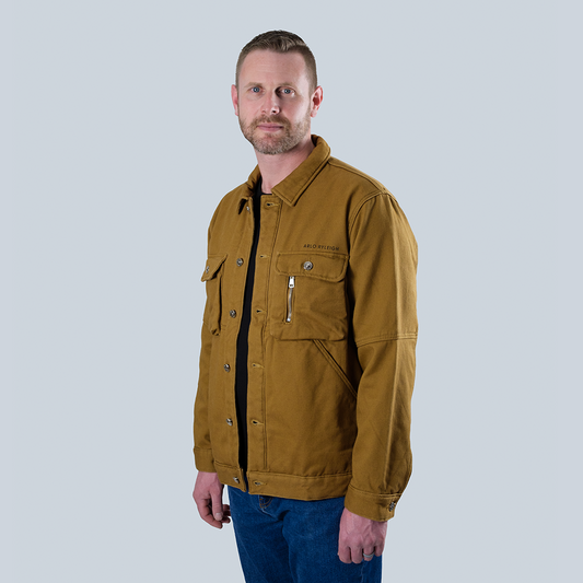 Snow Fox Velvet Fleece, Golden Tan - Denim Jacket