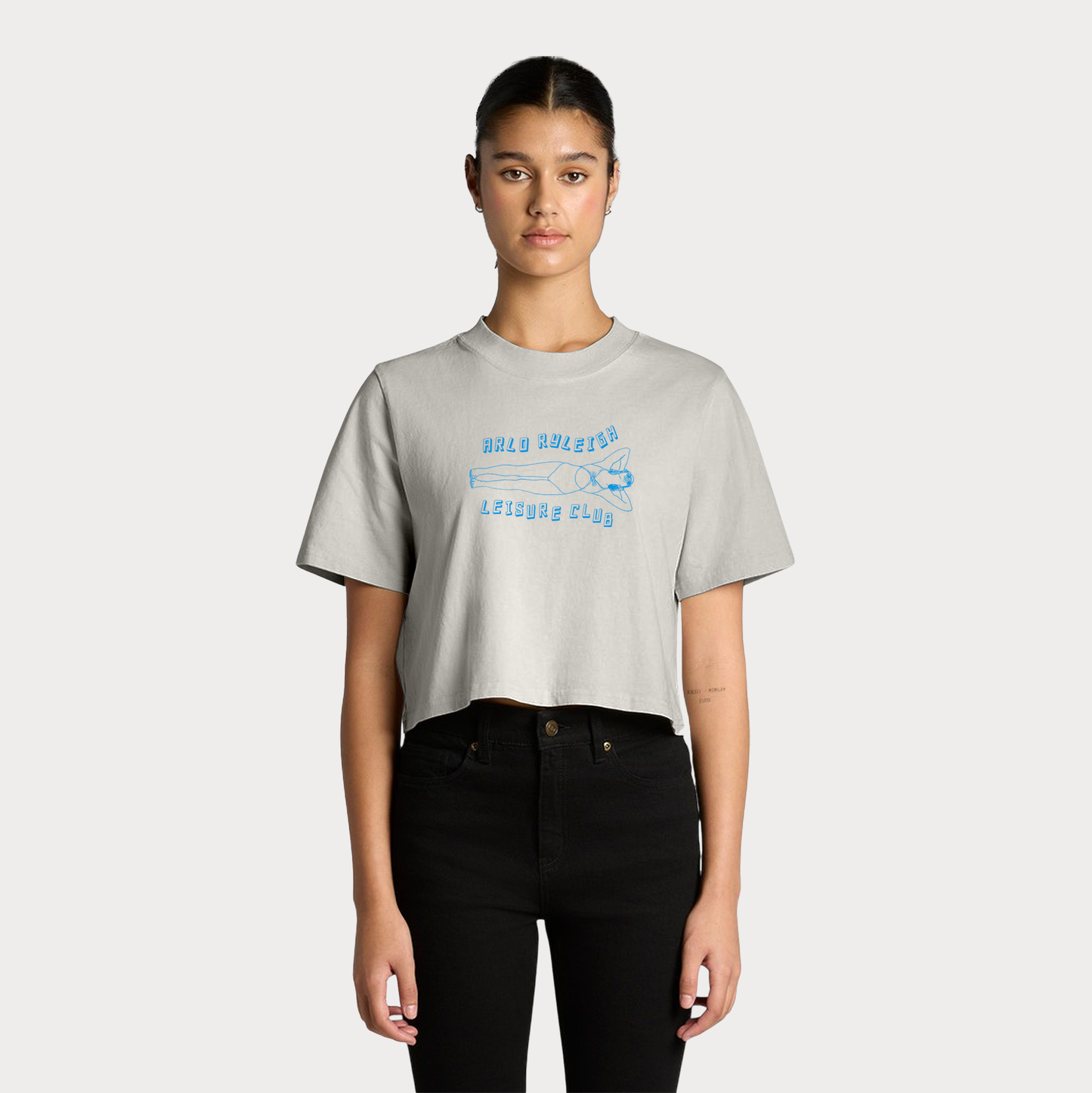Women's Leisure Club, Faded Bone - Heavy Faded Crop Tee