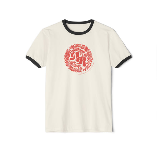 Women's Cotton Ringer Tee, AR Laurel, Ivory & Rose