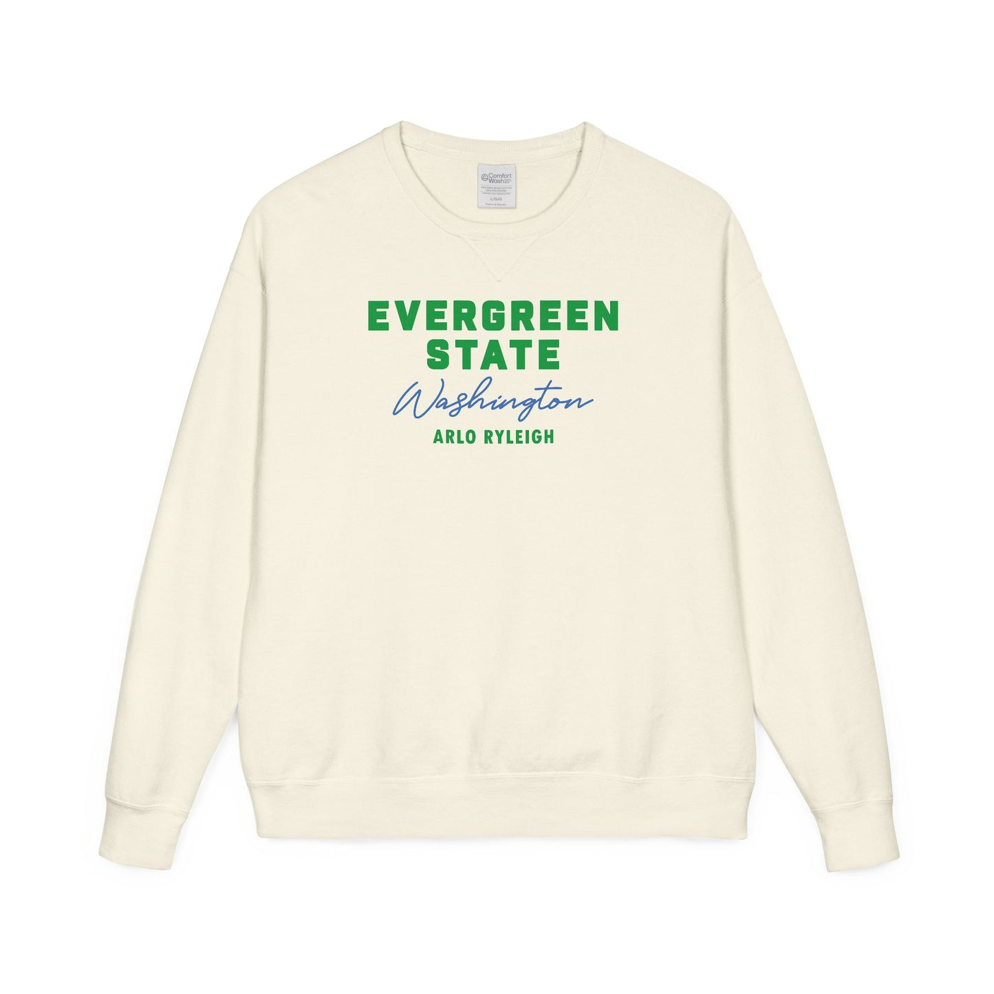 Women's Arlo Ryleigh Evergreen State, Cream - Crewneck Sweatshirt