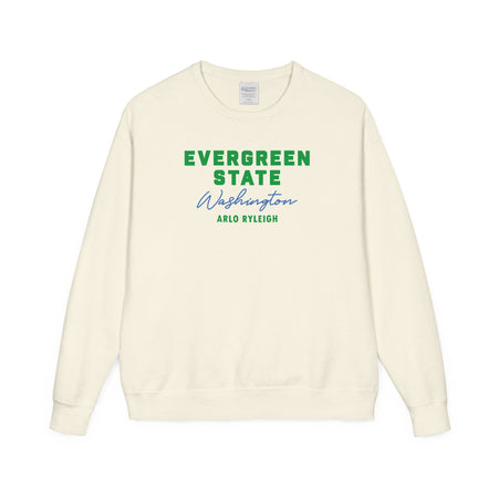 Women's Arlo Ryleigh Evergreen State, Cream - Crewneck Sweatshirt