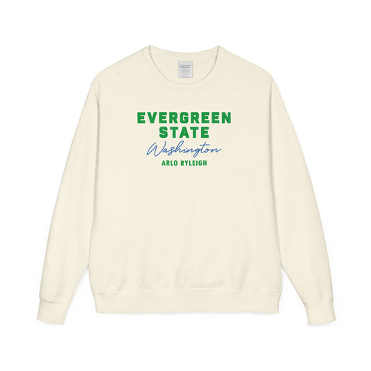 Women's Arlo Ryleigh Evergreen State, Cream - Crewneck Sweatshirt