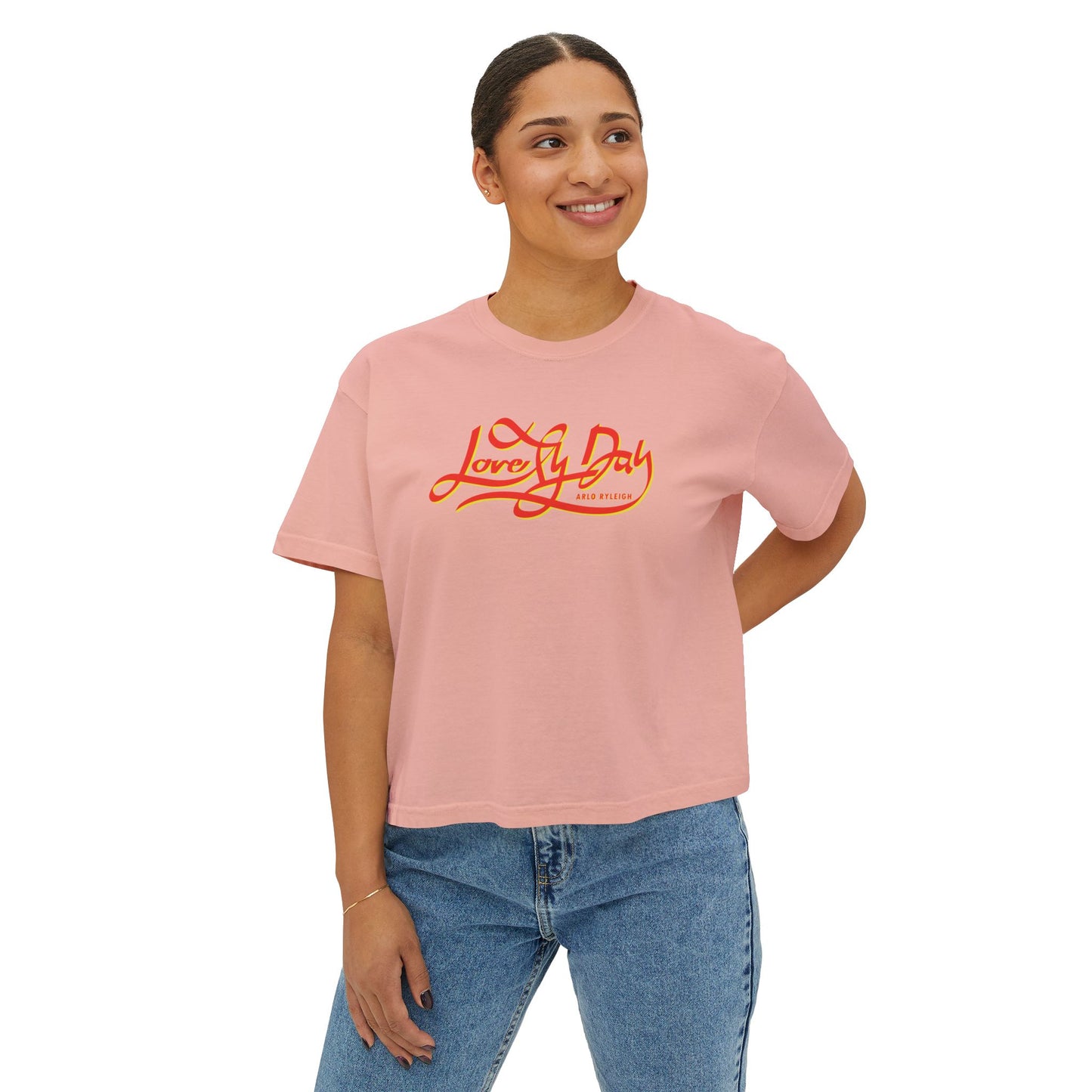 Women's Lovely Day, Rose - Boxy Crop Tee