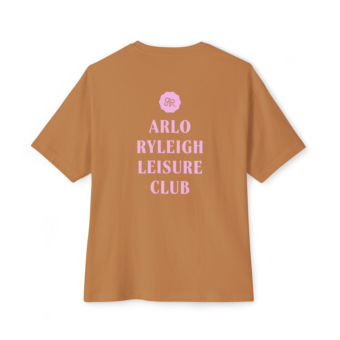 Women's Oversized Boxy Tee, Arlo Ryleigh Leisure Club - Hotel Motel Leisure Club Inn Graphic, Toast & Pink