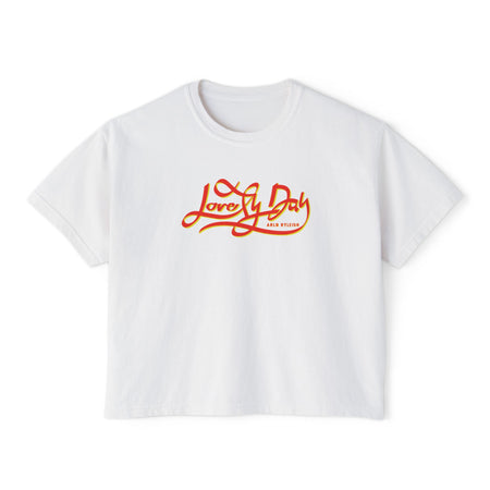 Women's Lovely Day, White - Boxy Crop Tee