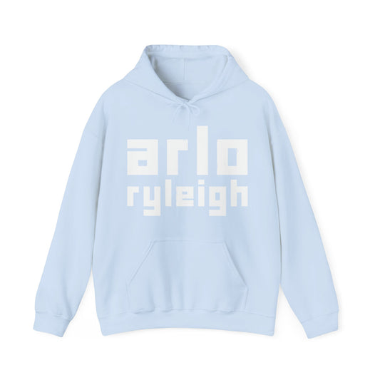 Unisex Heavy Blend Hoodie, Arlo Ryleigh Blocks, Light Blue & White