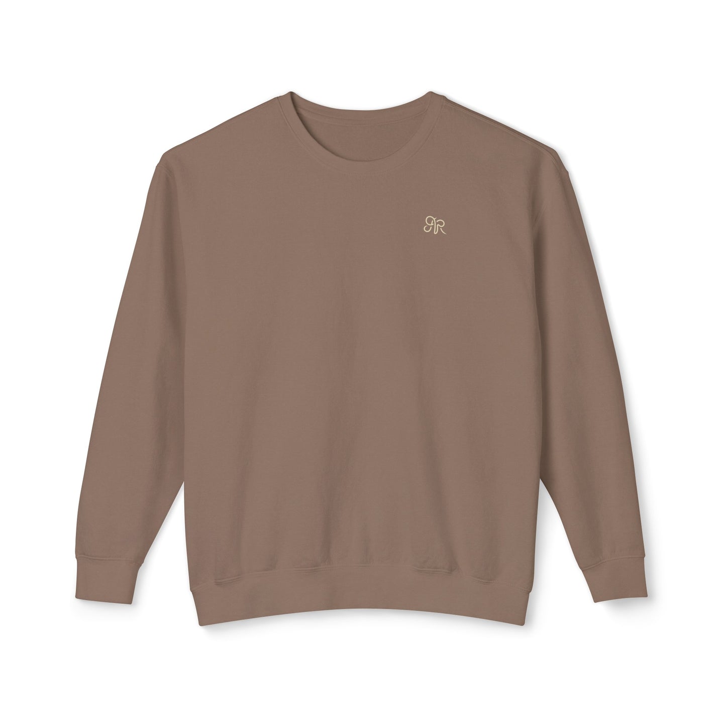 Unisex Lightweight Crewneck Sweatshirt, Arlo Ryleigh - Brand Mark Graphic Crew,  Espresso & Cream