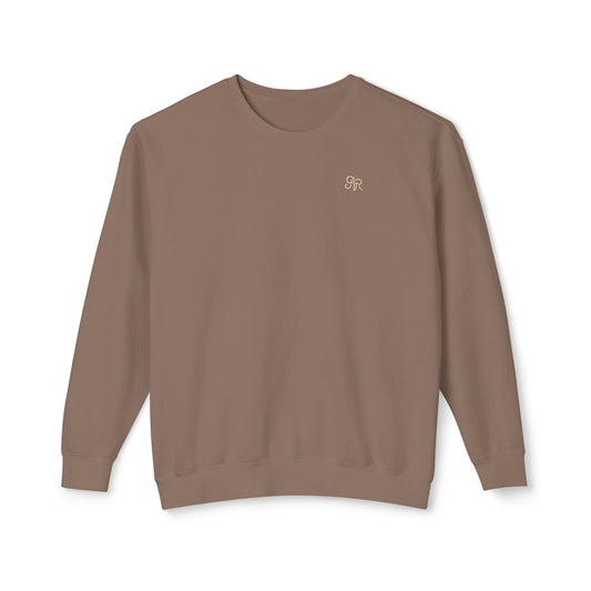 Unisex Lightweight Crewneck Sweatshirt, Arlo Ryleigh - Brand Mark Graphic Crew,  Espresso & Cream