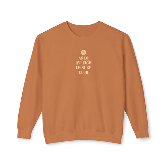 Men's Lightweight Crewneck Sweatshirt,  Arlo Ryleigh Leisure Club Front Stack, Yam & Terra Cream