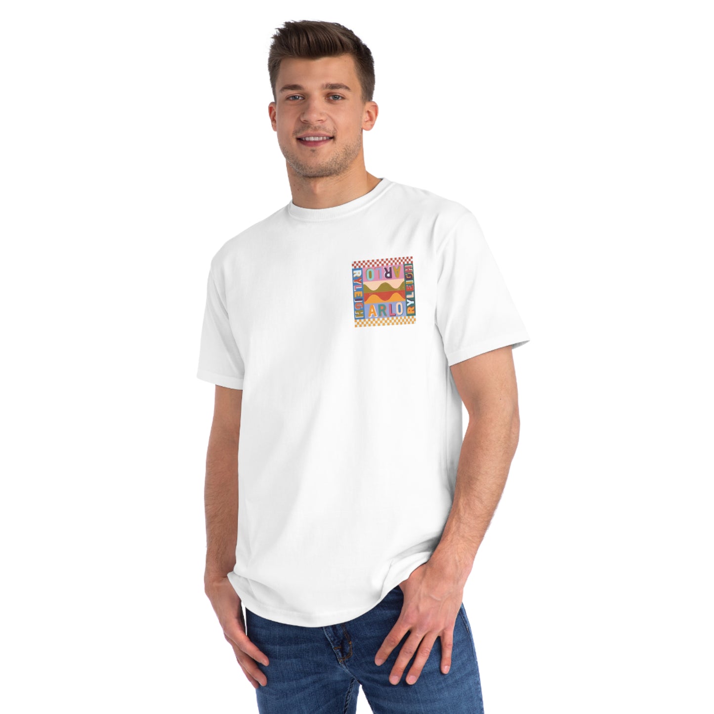 Men's Arlo Ryleigh Cube Mural, White - Organic T-Shirt