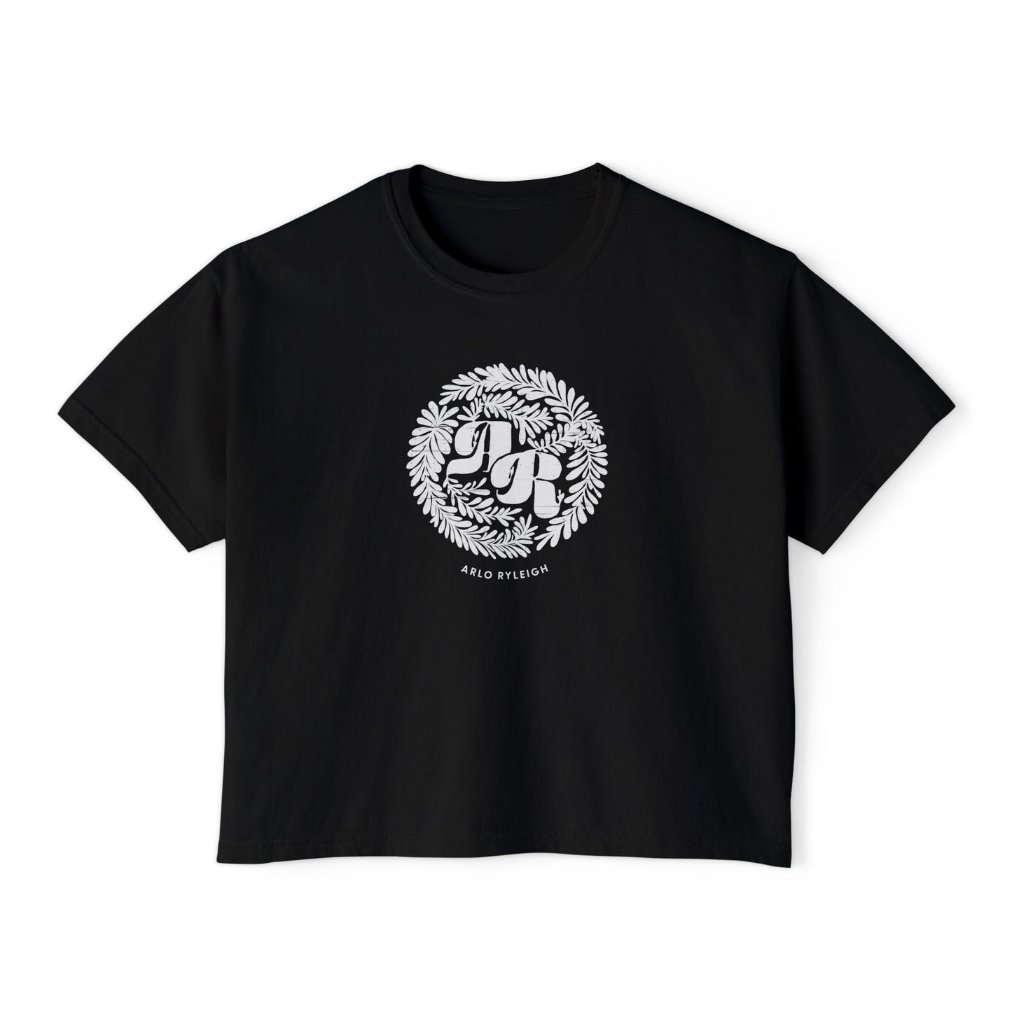 Women's AR Laurel Wreath, Black - Boxy Tee