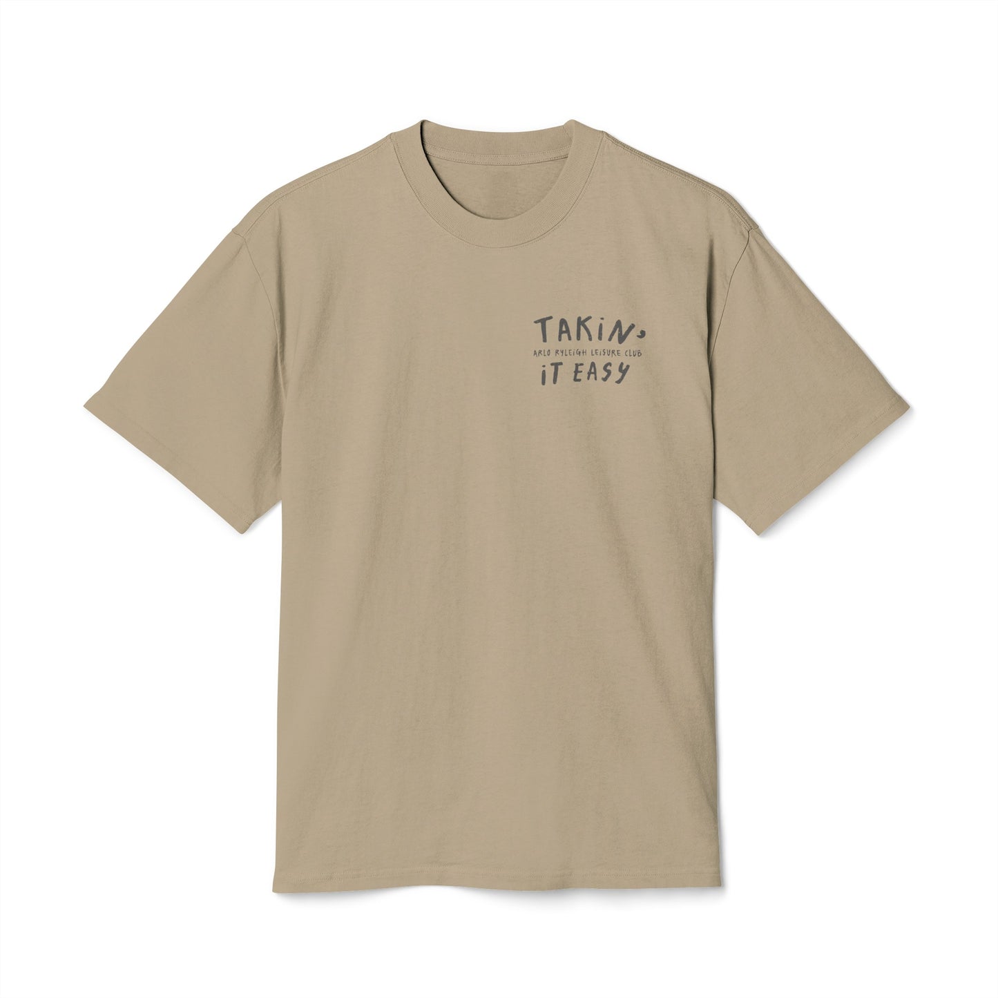 Men's Boxy Oversize Fit - Heavy Faded Tee, Arlo Ryleigh Leisure Club Takin' It Easy Chairs, Faded Khaki & Black