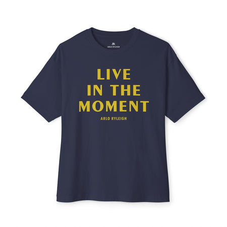 Women's Live in the Moment, Navy - Oversized Boxy Tee
