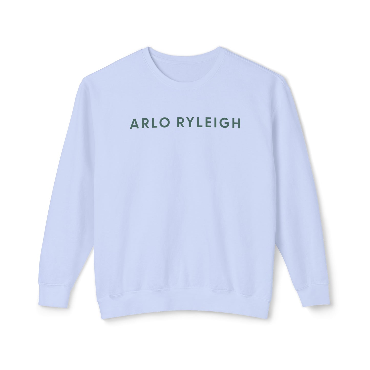 Unisex Lightweight Crewneck Sweatshirt, Arlo Ryleigh - Brand Across Graphic Crew, Hydrangea & Pine