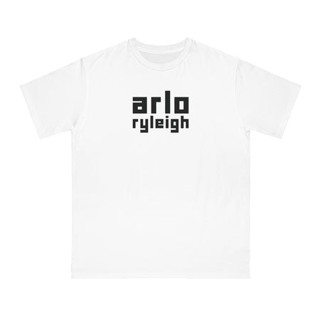 Men's Arlo Ryleigh Block Logo, White - Organic T-Shirt