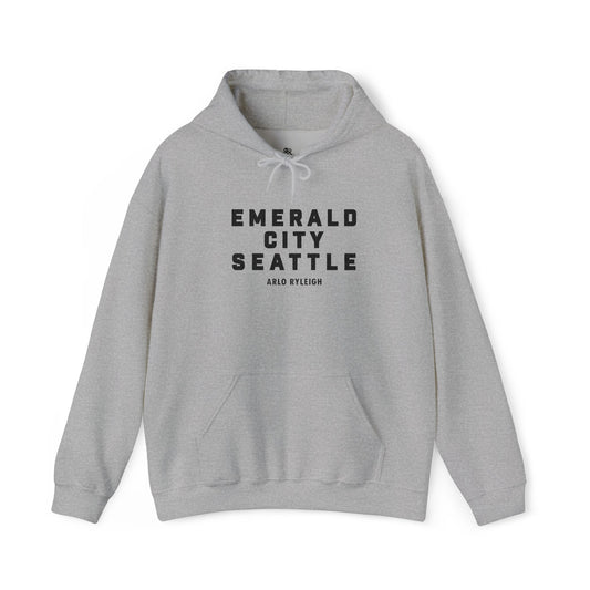 Unisex Arlo Ryleigh Emerald City Seattle, Sport Grey - Embroidered Pullover Hoodie