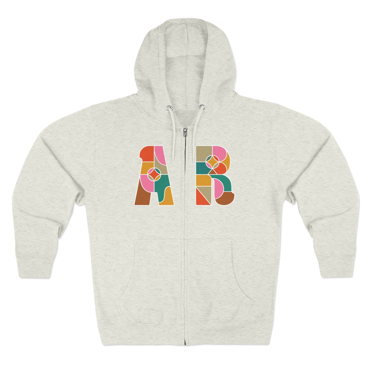 Women's AR Sunburst Stained Glass Zipped Hoodie, Oatmeal Heather