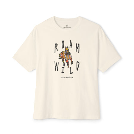 Women's Roam Wild, Natural - Oversized Boxy Tee