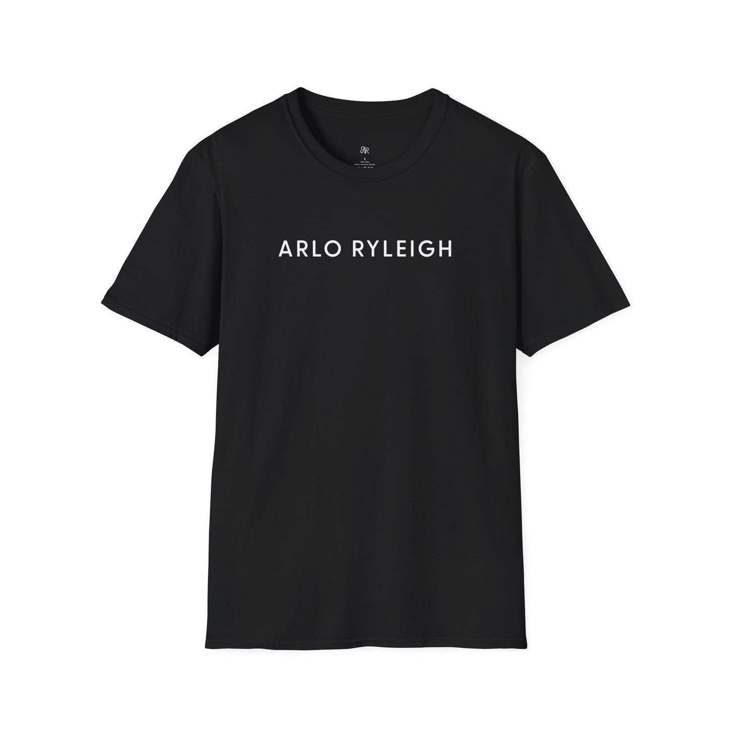 Men's Softstyle Tee, Arlo Ryleigh - Brand Across Graphic,  Black & White