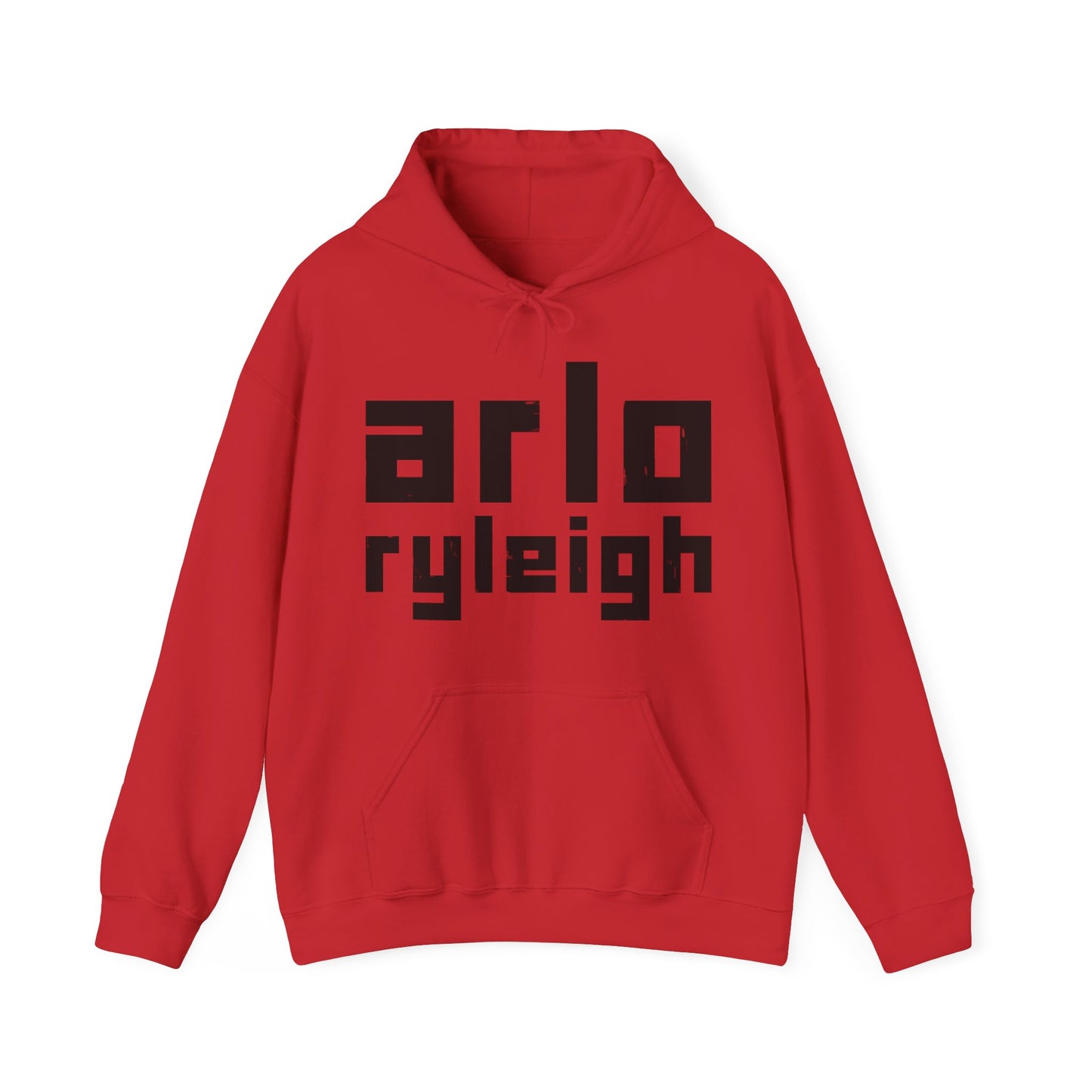 Unisex Heavy Blend Hoodie, Arlo Ryleigh Blocks, Red & Black