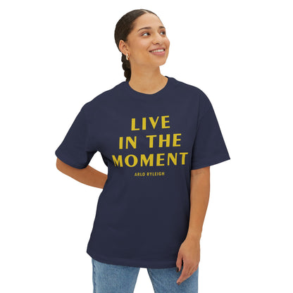 Women's Live in the Moment, Navy - Oversized Boxy Tee