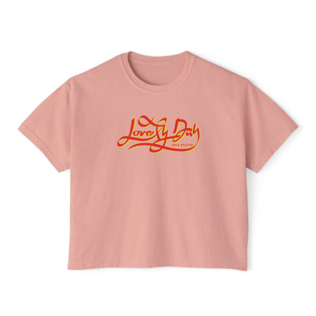 Women's Lovely Day, Rose - Boxy Crop Tee