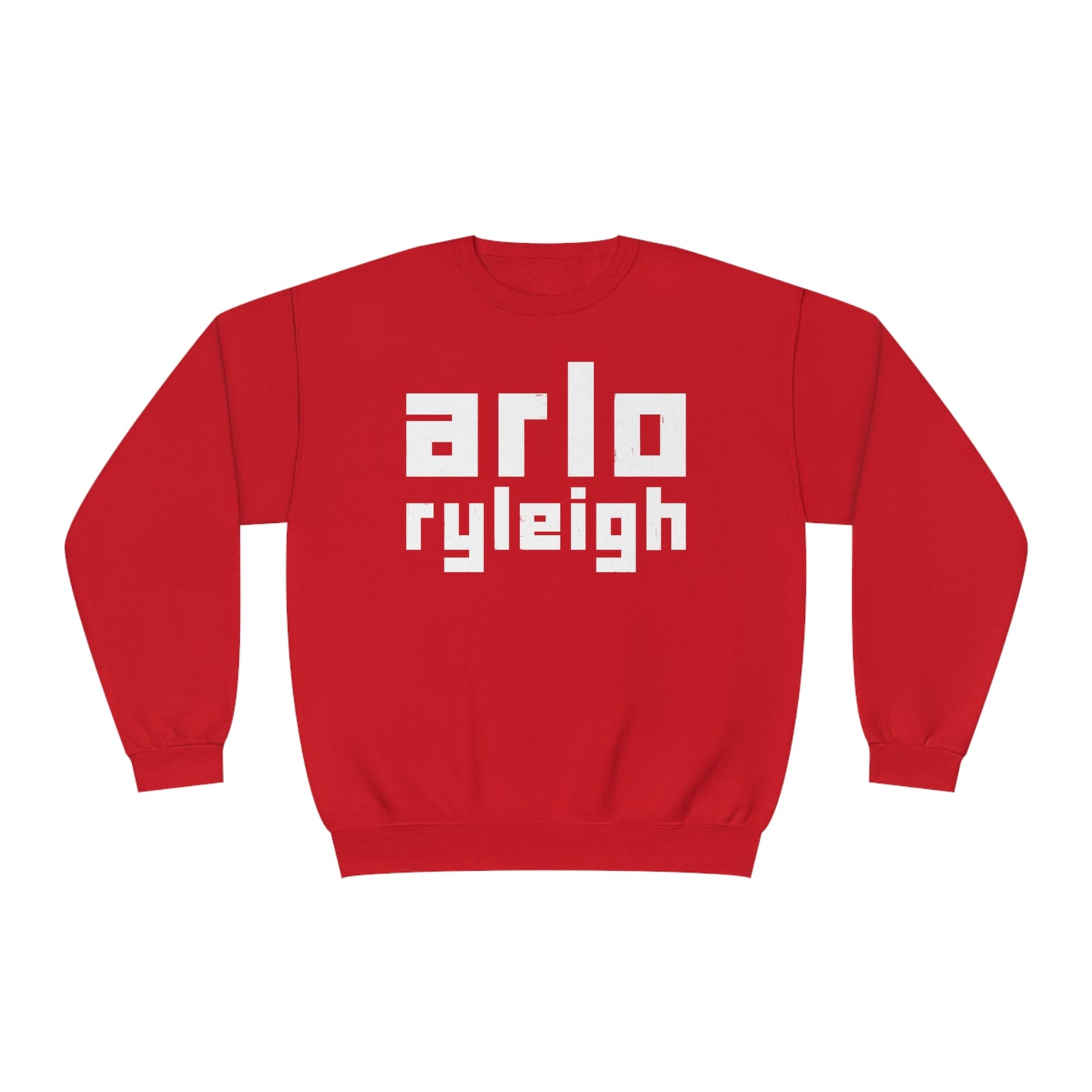 Unisex Crew Neck Sweatshirt, Arlo Ryleigh Block Logo, True Red & White