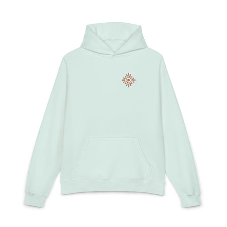 Women's AR Sun Embroidered, Seafoam & Orange - Oversized Pullover Hoodie