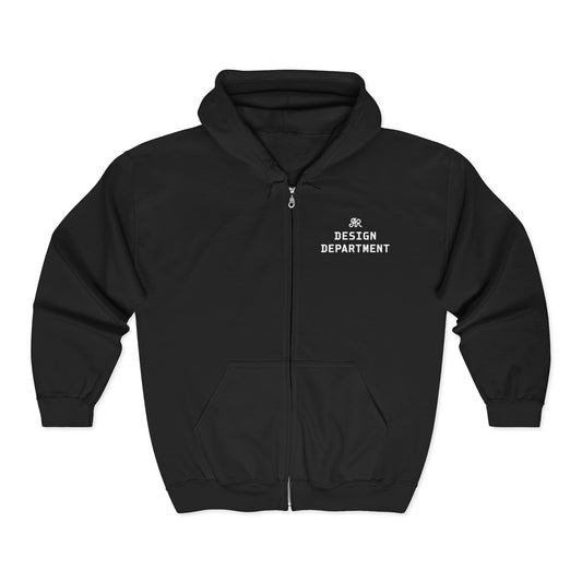 Unisex Arlo Ryleigh Design Department, Black & White, Zip-Up Hoodie
