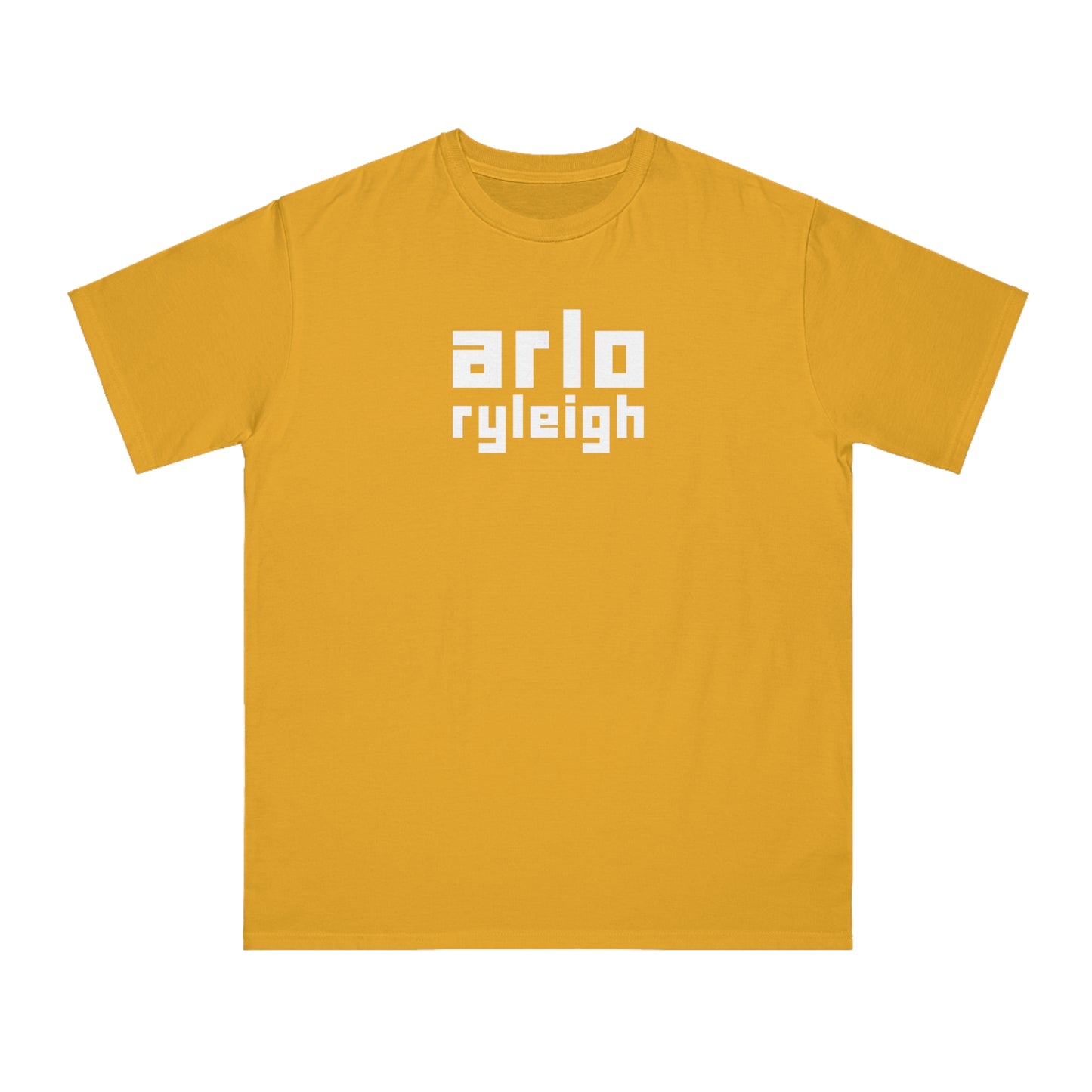 Men's Arlo Ryleigh Block Logo, Honey - Organic T-Shirt