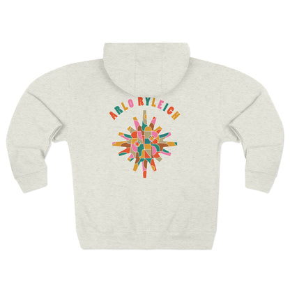 Women's AR Sunburst Stained Glass Zipped Hoodie, Oatmeal Heather