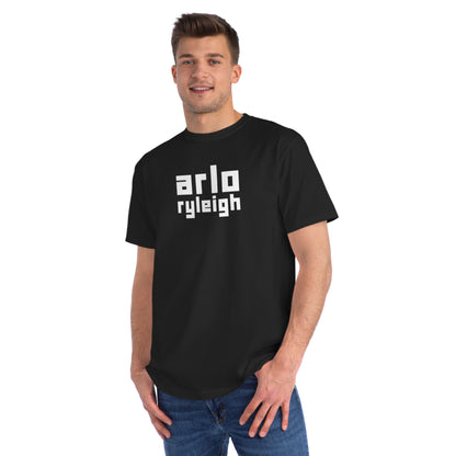 Men's Arlo Ryleigh Block Logo, Black - Organic T-Shirt