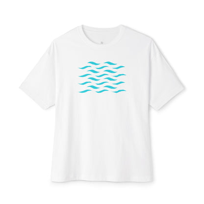 Men's Oversized Boxy Tee, Arlo Ryleigh Leisure Club - Waves Graphic, White