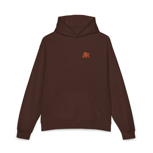 Men's AR Brand Embroidered, Chestnut & Orange - Oversized Pullover Hoodie