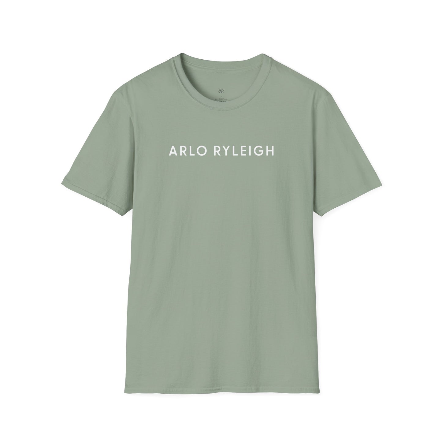 Men's Softstyle Tee, Arlo Ryleigh - Brand Across Graphic, Saga & White