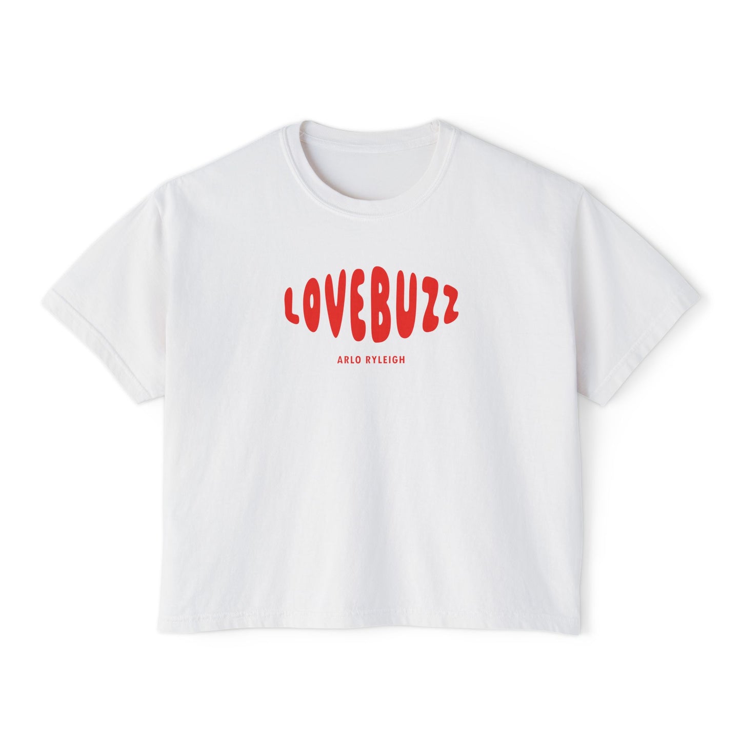 Women's LoveBuzz, White - Crop Boxy Tee