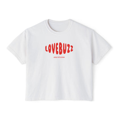 Women's LoveBuzz, White - Crop Boxy Tee