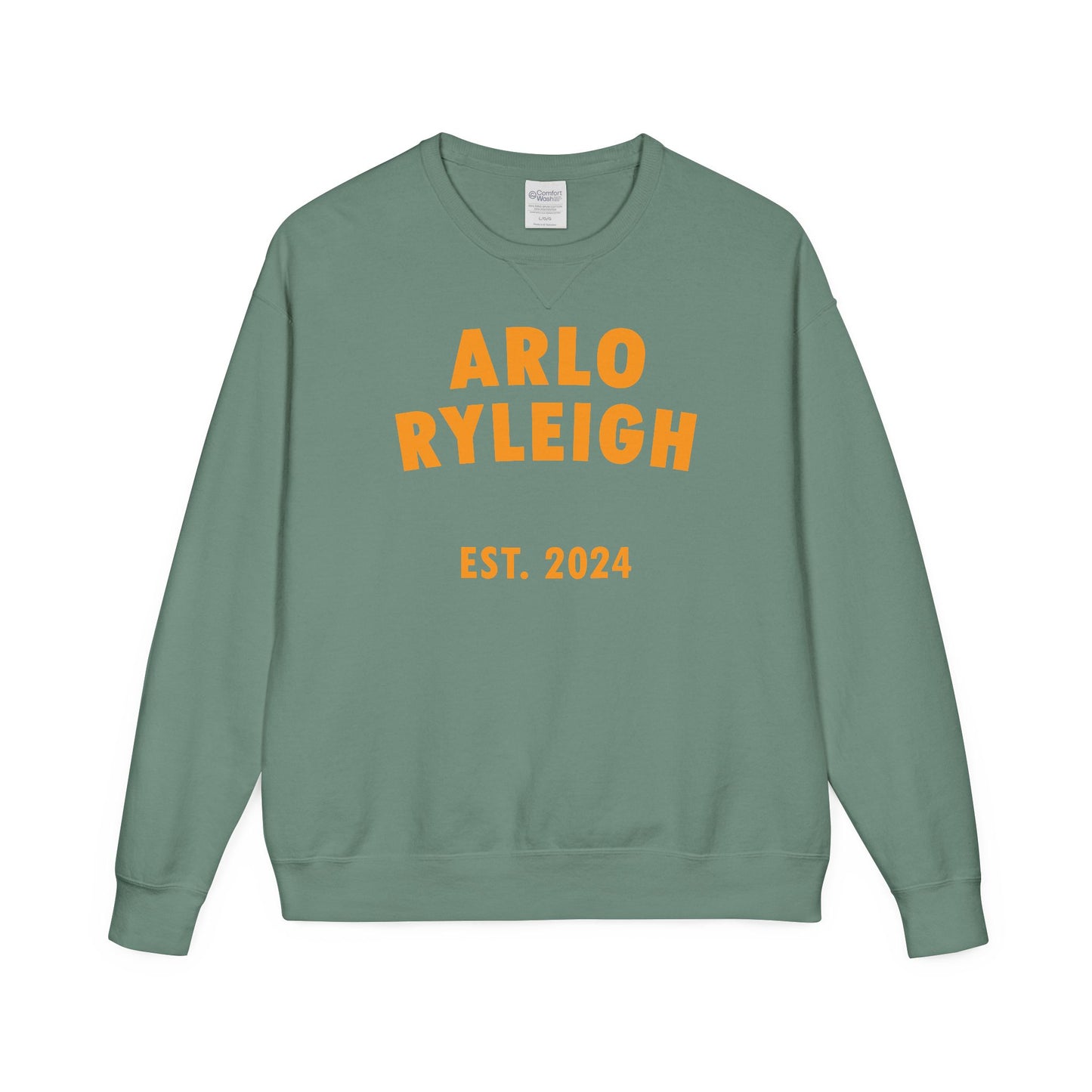 Unisex Arlo Ryleigh Brand Print, Cypress Green & Mango - Crewneck Sweatshirt