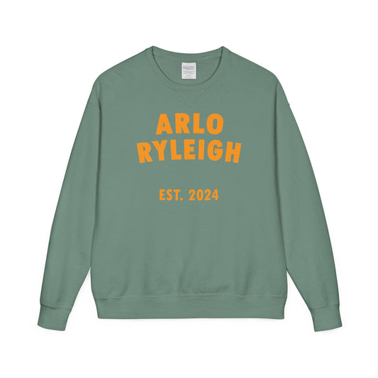 Unisex Arlo Ryleigh Brand Print, Cypress Green & Mango - Crewneck Sweatshirt