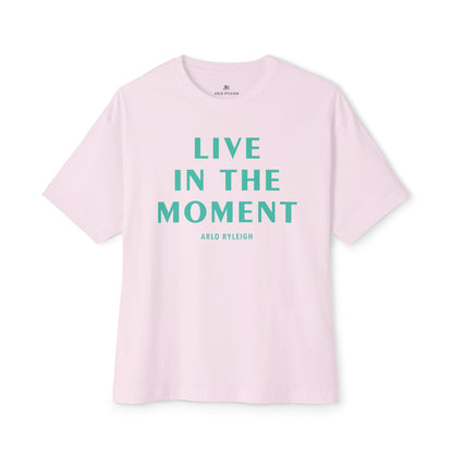 Women's Live in the Moment, Soft Pink - Oversized Boxy Tee