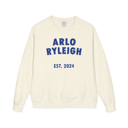 Unisex Arlo Ryleigh Brand Print, Parchment & Marian Blue - Crewneck Sweatshirt