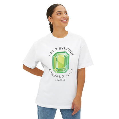 Women's Emerald City, White - Oversized Boxy Tee