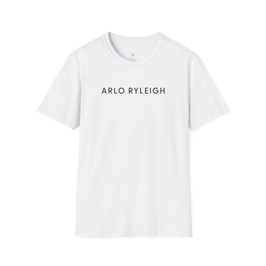 Men's Softstyle Tee, Arlo Ryleigh - Brand Across Graphic,  White & Black