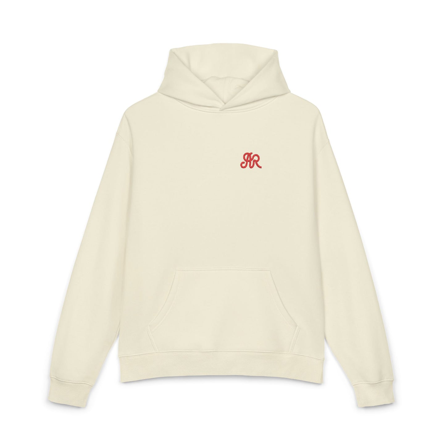 Men's AR Brand Embroidered, Butter & Red - Oversized Pullover Hoodie