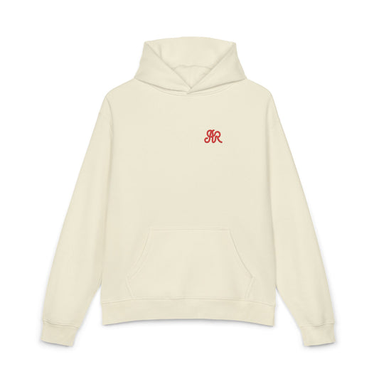 Men's AR Brand Embroidered, Butter & Red - Oversized Pullover Hoodie